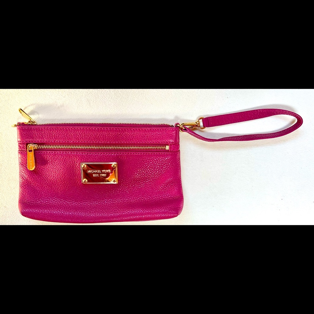 Michael kors raspberry clutch